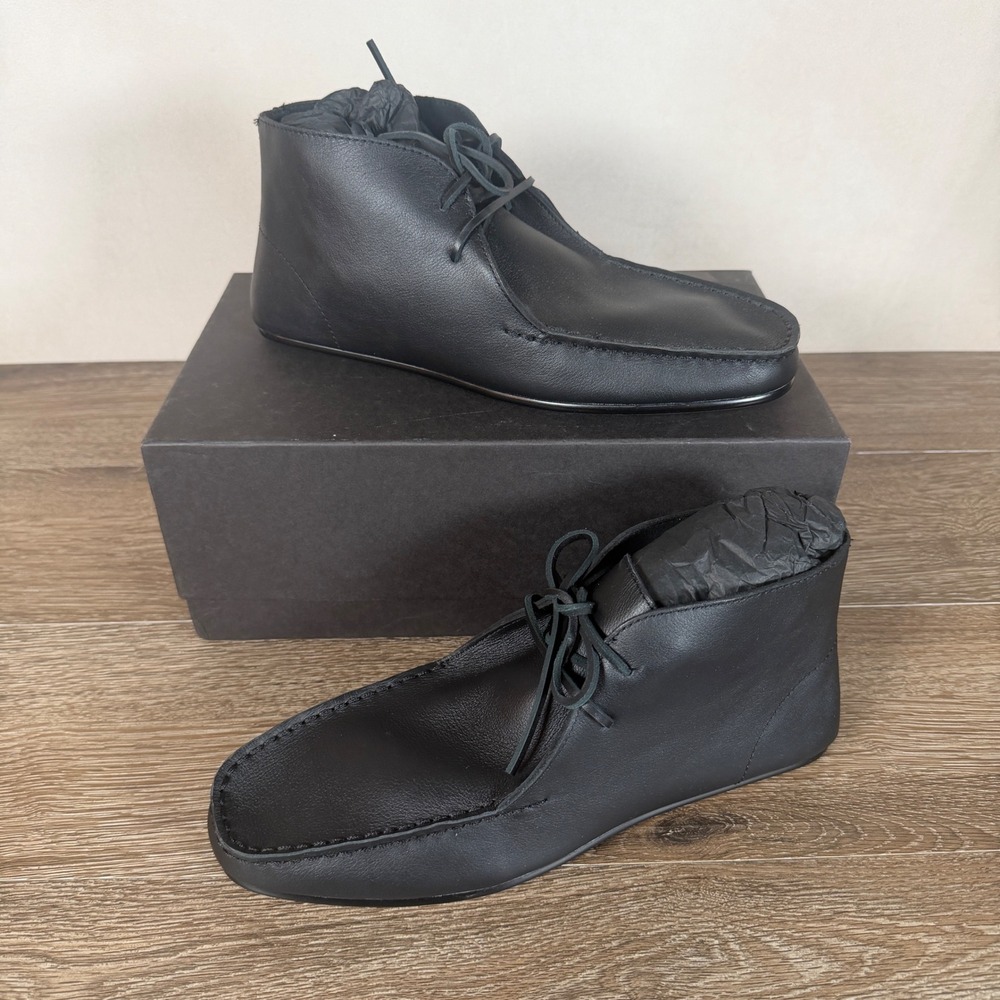Zara x Stefano Pilati Leather Ankle Boots Mens 8 EU 41 Black NWT Limited